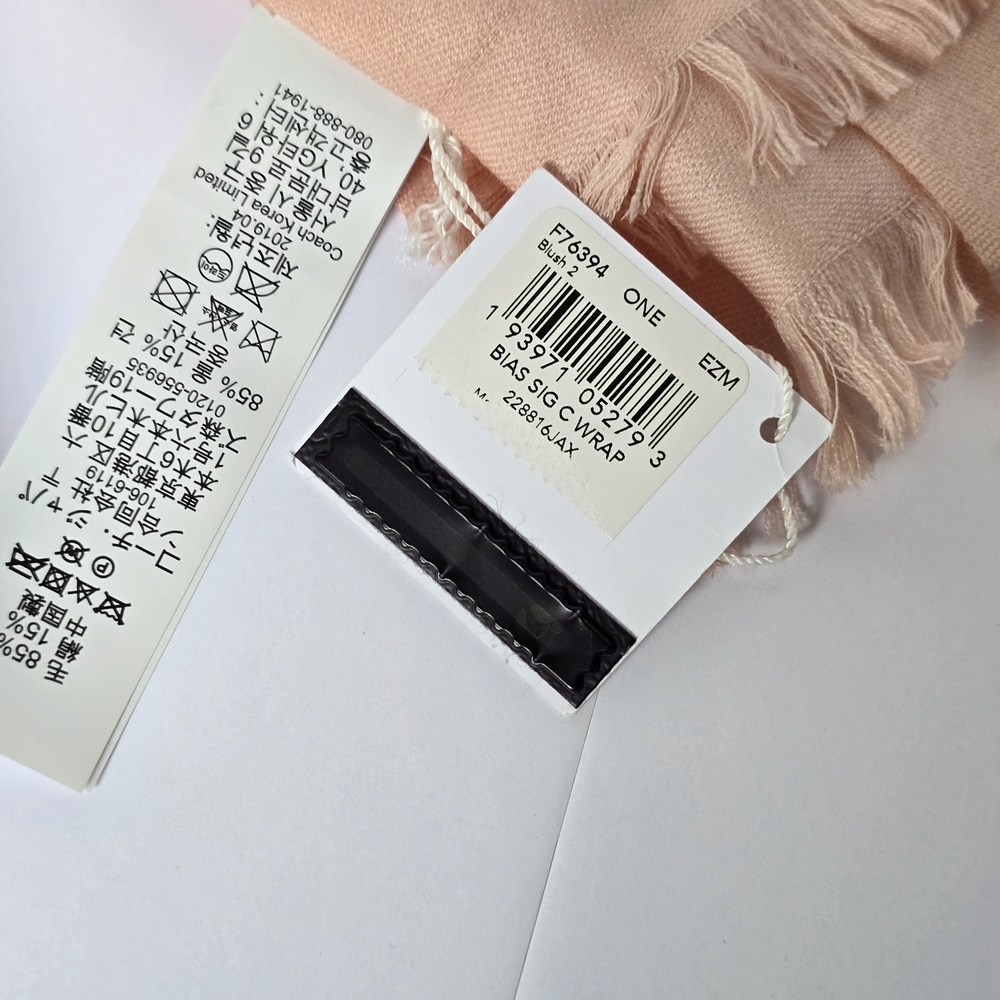 Coach Blush Pink Signature C Wrap Scarf NWT - Picture 5 of 6